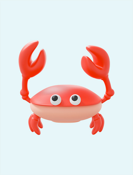 卡通3DC4D立体海洋动物螃蟹