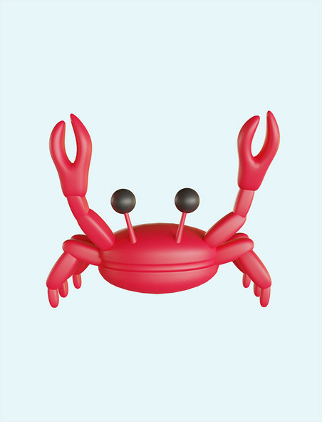 卡通3DC4D立体海洋动物螃蟹
