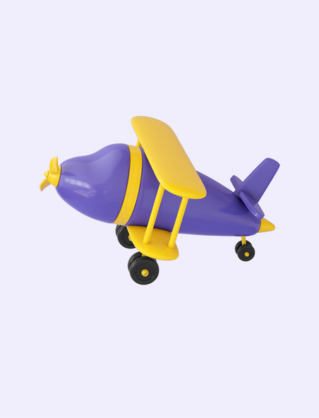 紫色3D立体儿童节玩具飞机