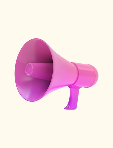 C4D立体3D粉色喇叭