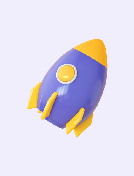 蓝色3D立体儿童节玩具火箭
