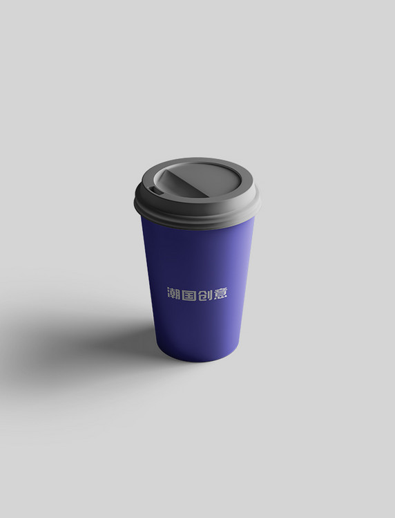 咖啡杯包装展示蓝色个性创意样机
