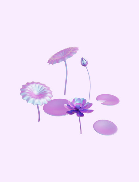 3D酸性荷花莲花