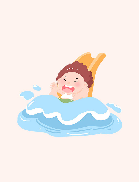 儿童乐园玩水游泳卡通元素