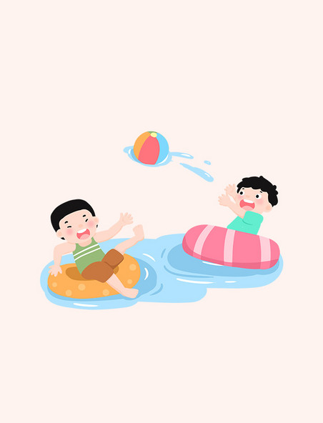 儿童水上乐园娱乐玩水卡通元素