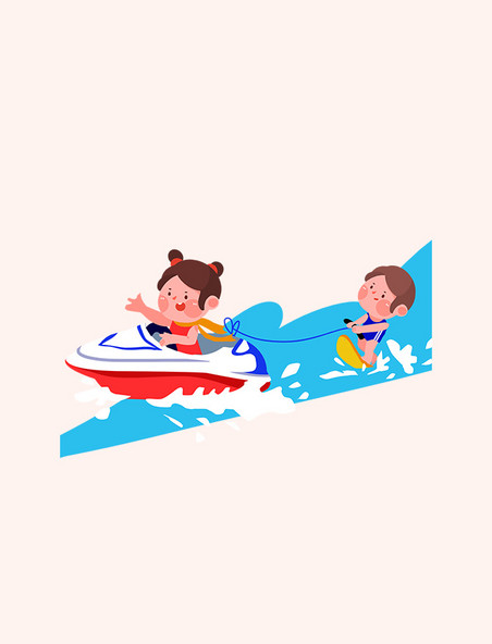 夏天水上乐园娱乐卡通儿童冲浪