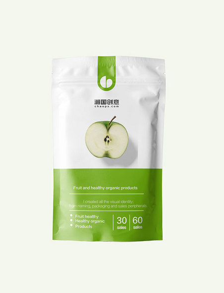 零食包装袋绿色简洁样机