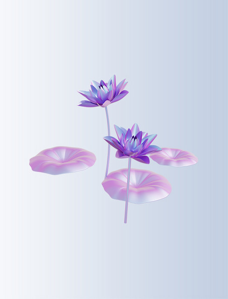 3DC4D立体酸性紫色荷花莲花