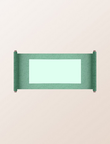 绿色横幅复古花纹绿色卷轴标题框边框
