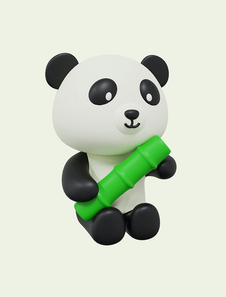 3DC4D立体可爱小动物国宝熊猫