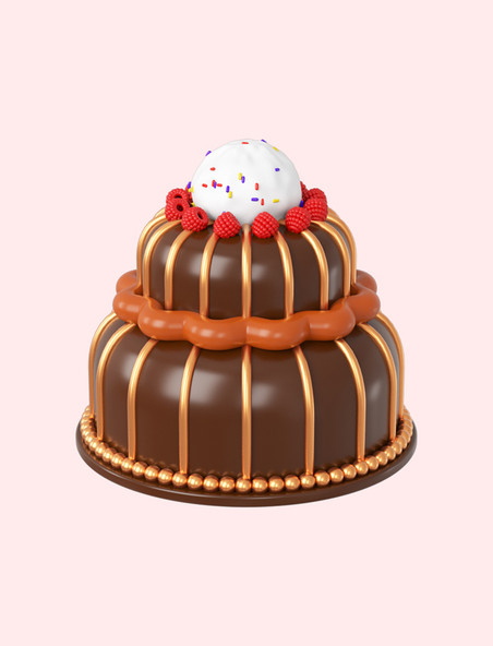 3DC4D立体巧克力蛋糕