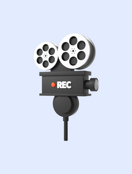 3D立体黑色C4D录像机娱乐媒体电影