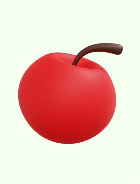 3D立体水果红苹果元素