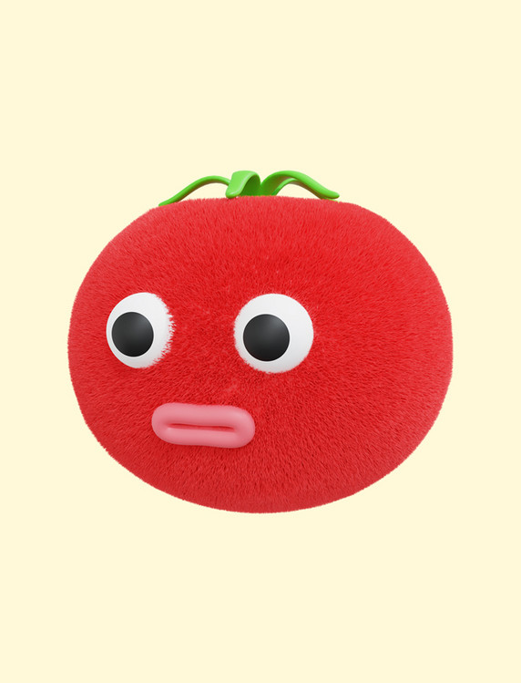 3D立体毛绒果蔬西红柿