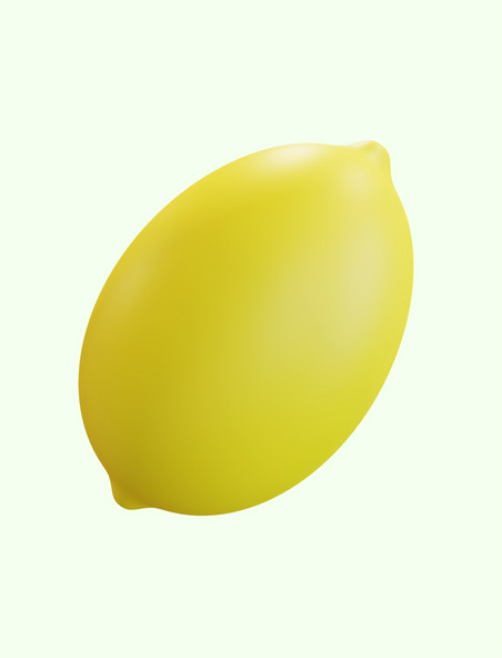 3D立体水果黄色柠檬元素