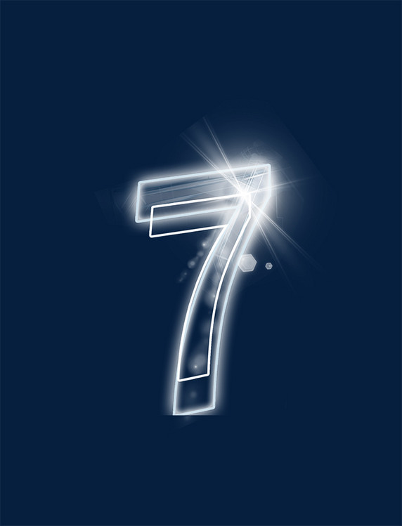 炫酷白色发光数字7艺术字