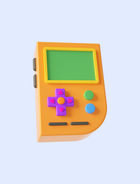 3D立体橙色C4D游戏机