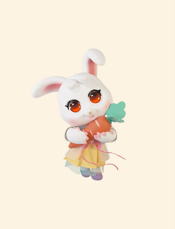 3d立体中秋节月饼节传统节日玉兔兔子卡通兔可爱萌宠兔c4d模型IP形象萝卜