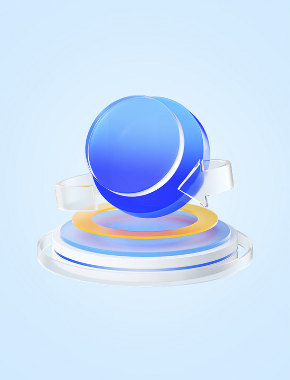 3d商务互联网金融立体图标企业数据办公圆形通用科技