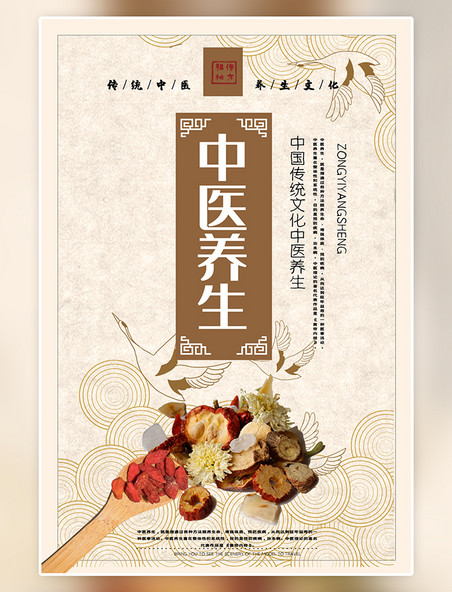 中国传统文化中医文化简约中国风中医养生冬季养生海报