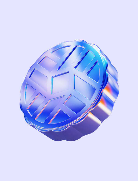 C4D3D立体中秋中秋节潮流酸性月饼