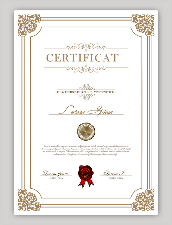 高端欧式底纹证书通用模版