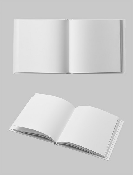 书籍装帧方型画册白色简洁清新样机