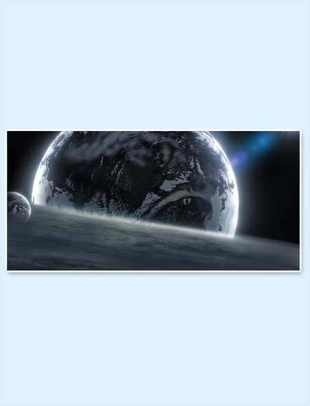 黑色C4D写实宇宙空间航天探索合背景