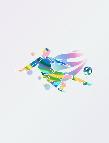 运动会足球项目酷炫水彩剪影风元素