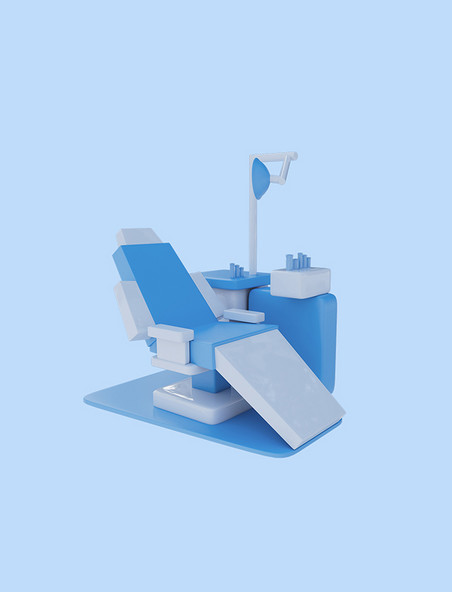 医疗机器蓝白多功能牙医器械3D元素