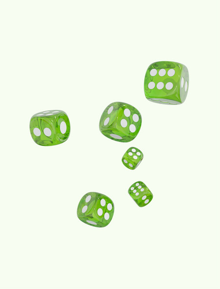 3D立体绿色骰子元素