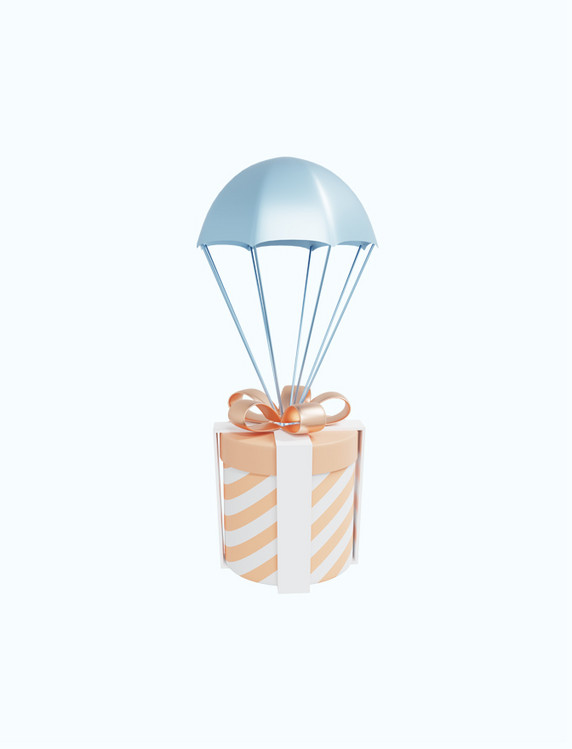 3D立体轻奢气球礼盒元素