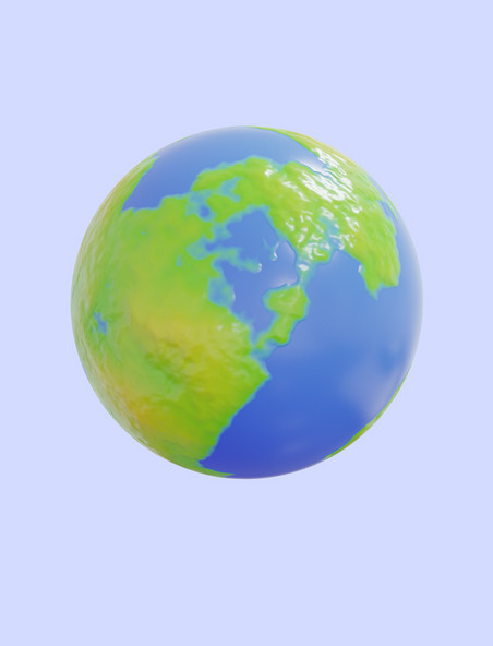 立体地球蓝绿色3DC4D元素