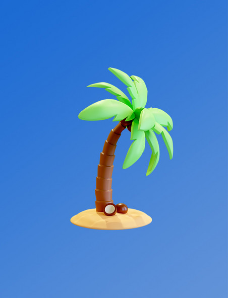 创意3D立体夏天椰子树小物件