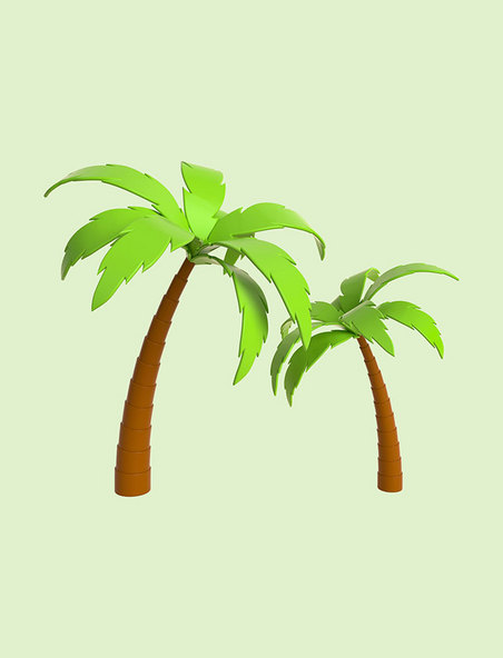 椰树3d立体夏季装饰椰子树
