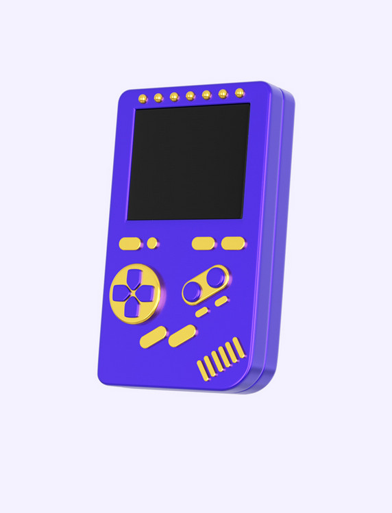 立体游戏机3DC4D蓝紫色元素