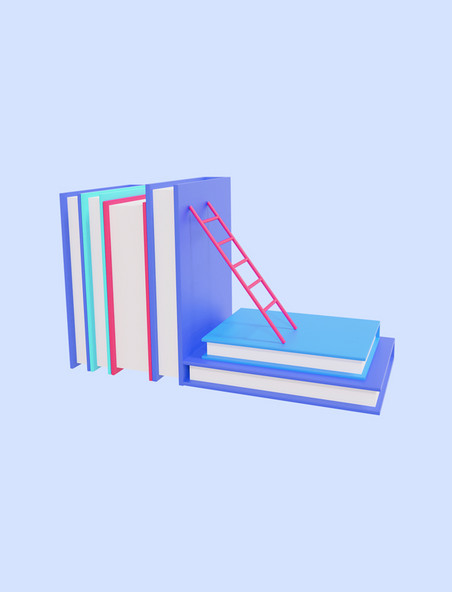 3D立体蓝色书本