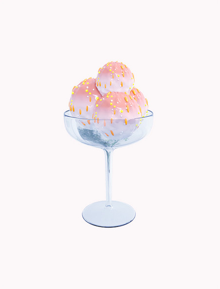 3D立体冰淇淋杯夏季冷饮