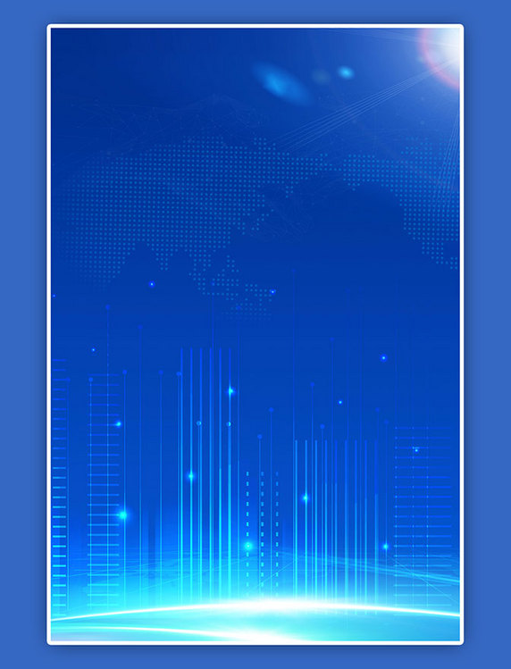 5G简约科技城市蓝色大气互联网5G海报背景