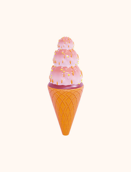 3D立体夏季冰淇淋雪糕甜筒