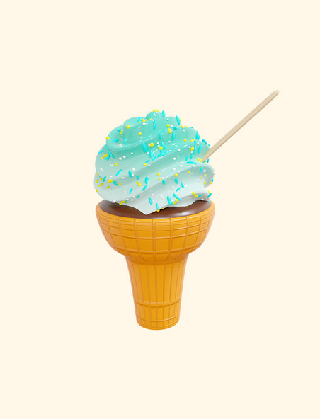 3D立体夏季冰淇淋甜筒