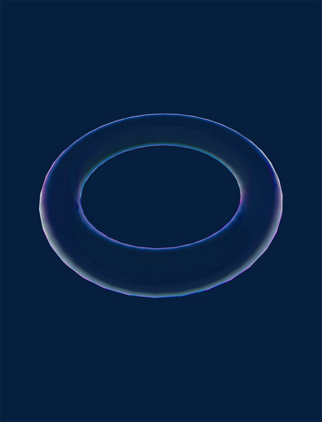 C4D立体透明渐变图形圆环