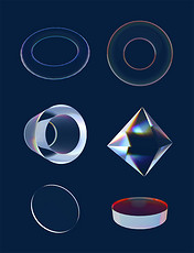 C4D立体透明玻璃质感几何图形元素