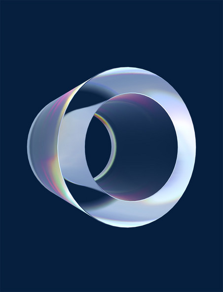 C4D立体透明图形圆柱元素
