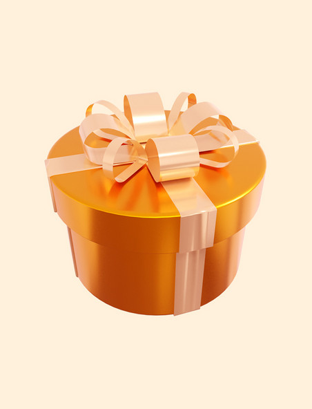 3D金色立体电商促销礼物盒C4D元素