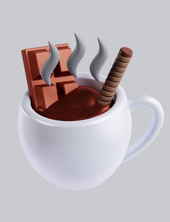 3D立体甜品甜点美食热巧克力