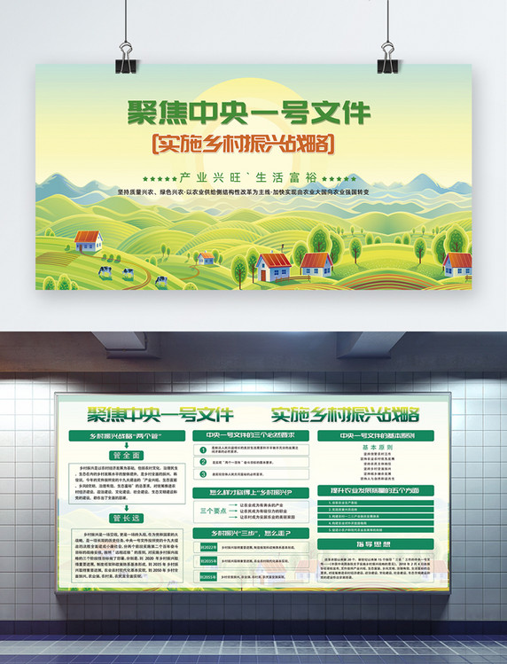 聚焦中央一号文件绿色党建展板