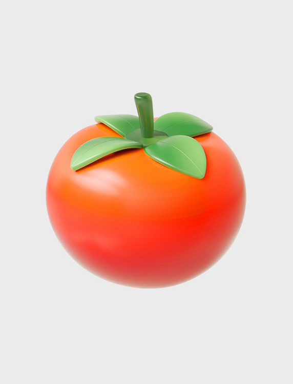 3D秋天秋季立体橙色C4D卡通柿子食物美食