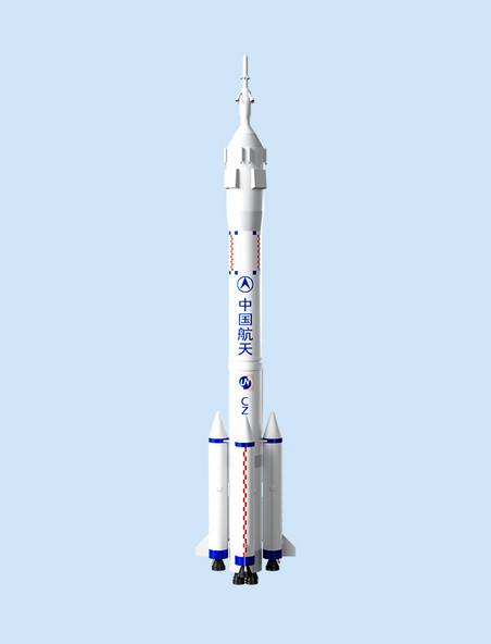 c4d立体神舟火箭立体元素航天科技宇航