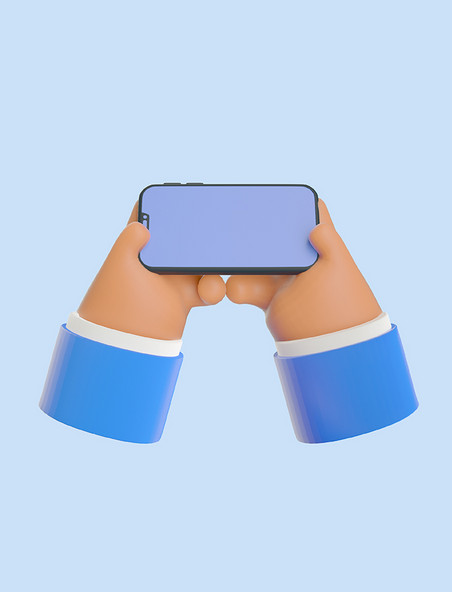 手握平板3D立体双手拿手机屏幕